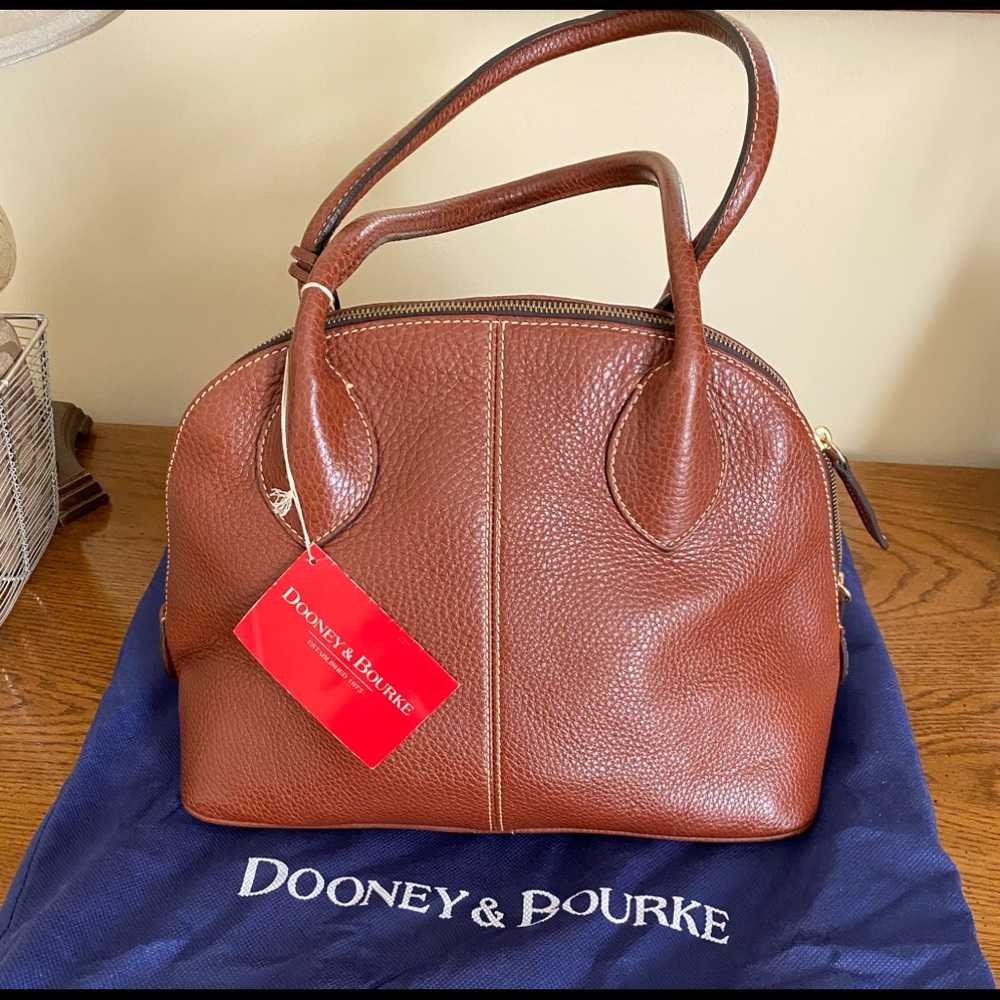 NWT Dooney & Bourke pebbled brown leather satchel